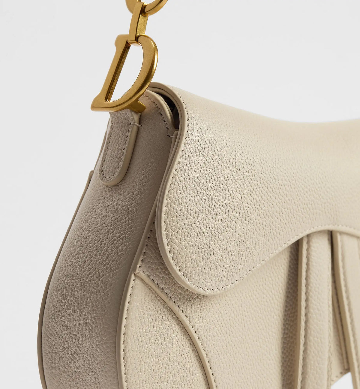 Grained Calfskin Small Saddle Bag with Strap