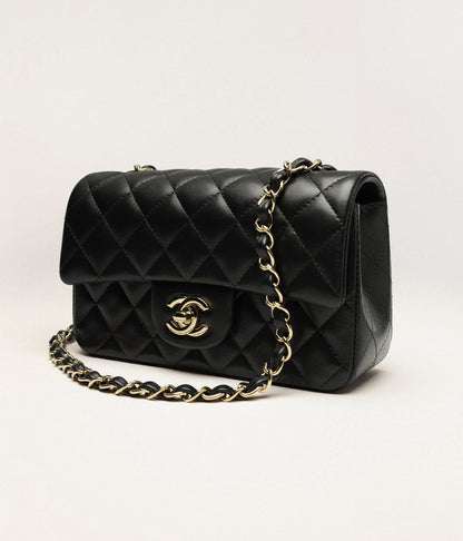 Quilted Classic Square Flap Bag in Leather