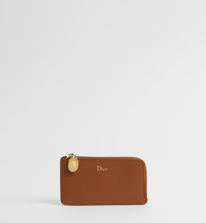 Grained Calfskin Cosmos Zipped Card Holder