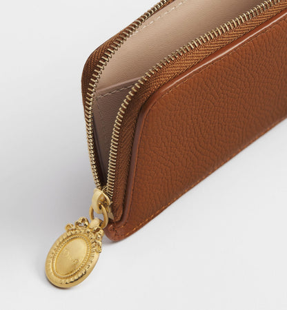 Grained Calfskin Cosmos Zipped Card Holder