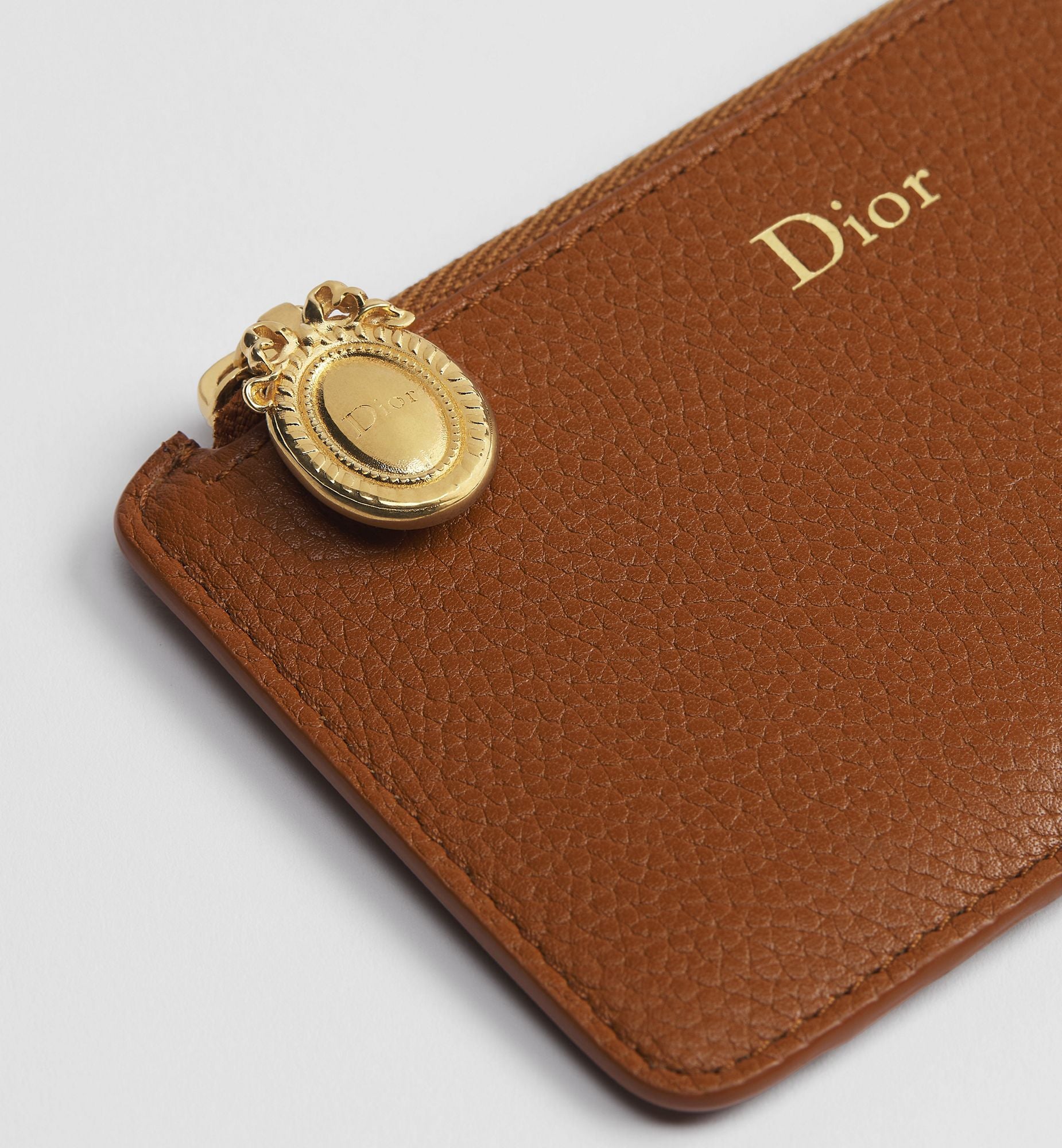 Grained Calfskin Cosmos Zipped Card Holder