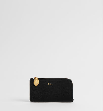 Grained Calfskin Cosmos Zipped Card Holder