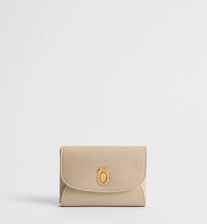 Calfskin Médaillon Daylily Card Holder