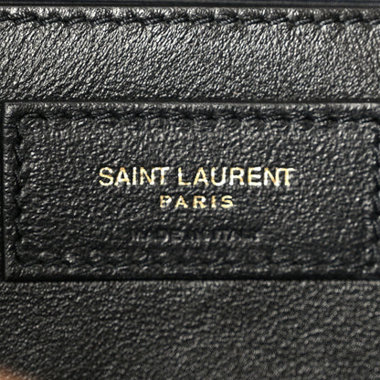 Black leather inner patch with 'SAINT LAURENT PARIS' text