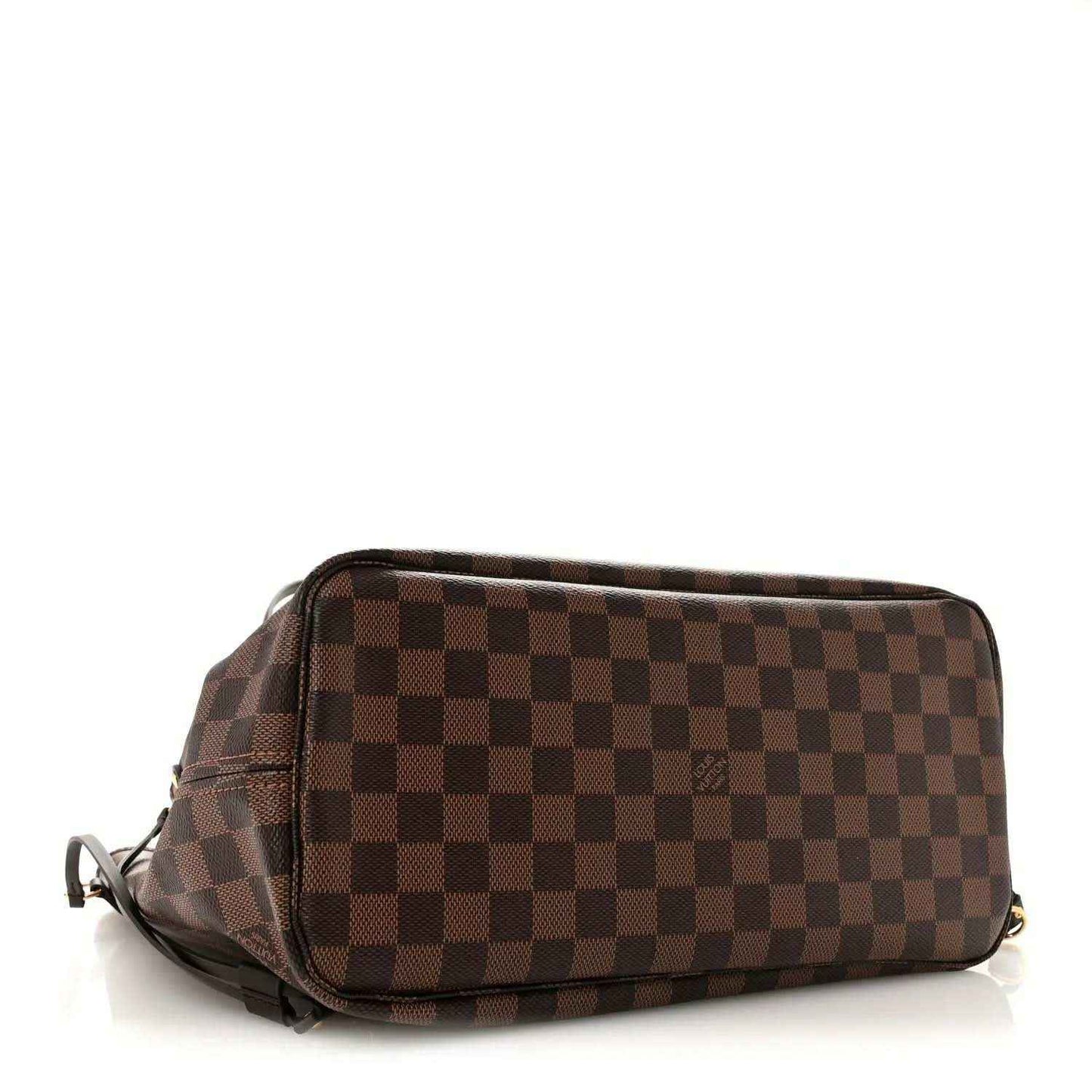 Damier Ebene tote bag with top zipper and brown checker pattern