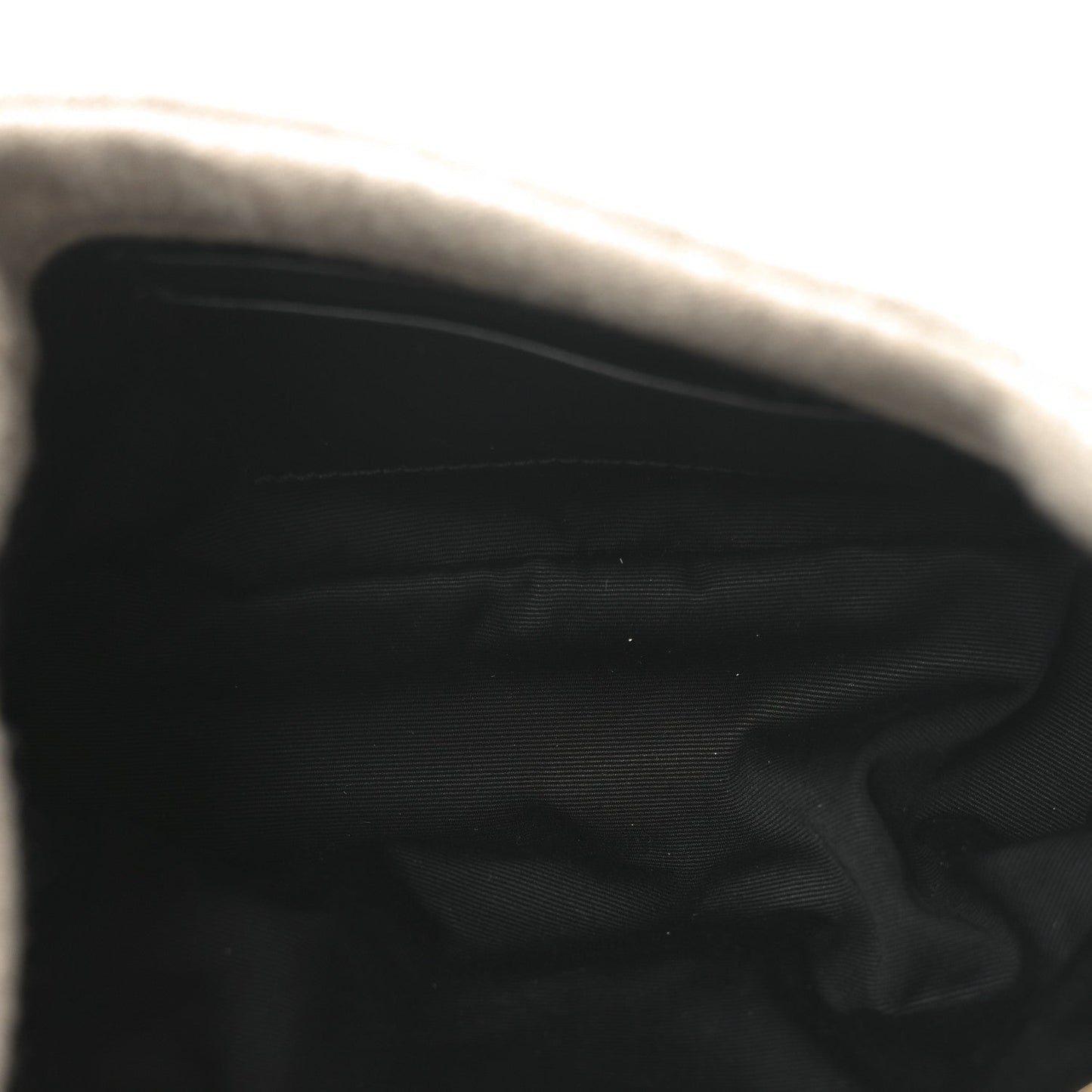 Saint Laurent satchel interior lining in dark fabric
