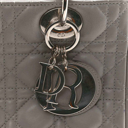 Christian Dior handbag key ring charm with circular CD logo on silver hardware