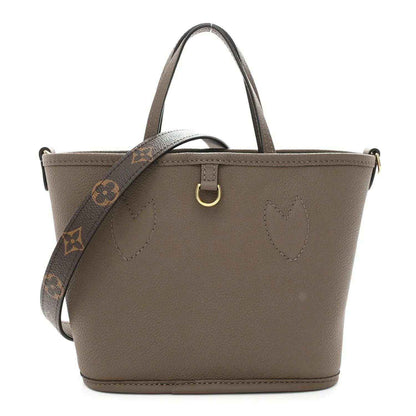 Louis Vuitton monogram Neverfull BB tote bag with taupe leather front panel