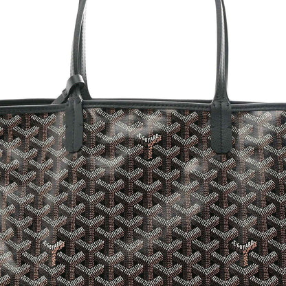 Goyard Saint Louis PM tote bag front panel with Goyardine pattern, classic black
