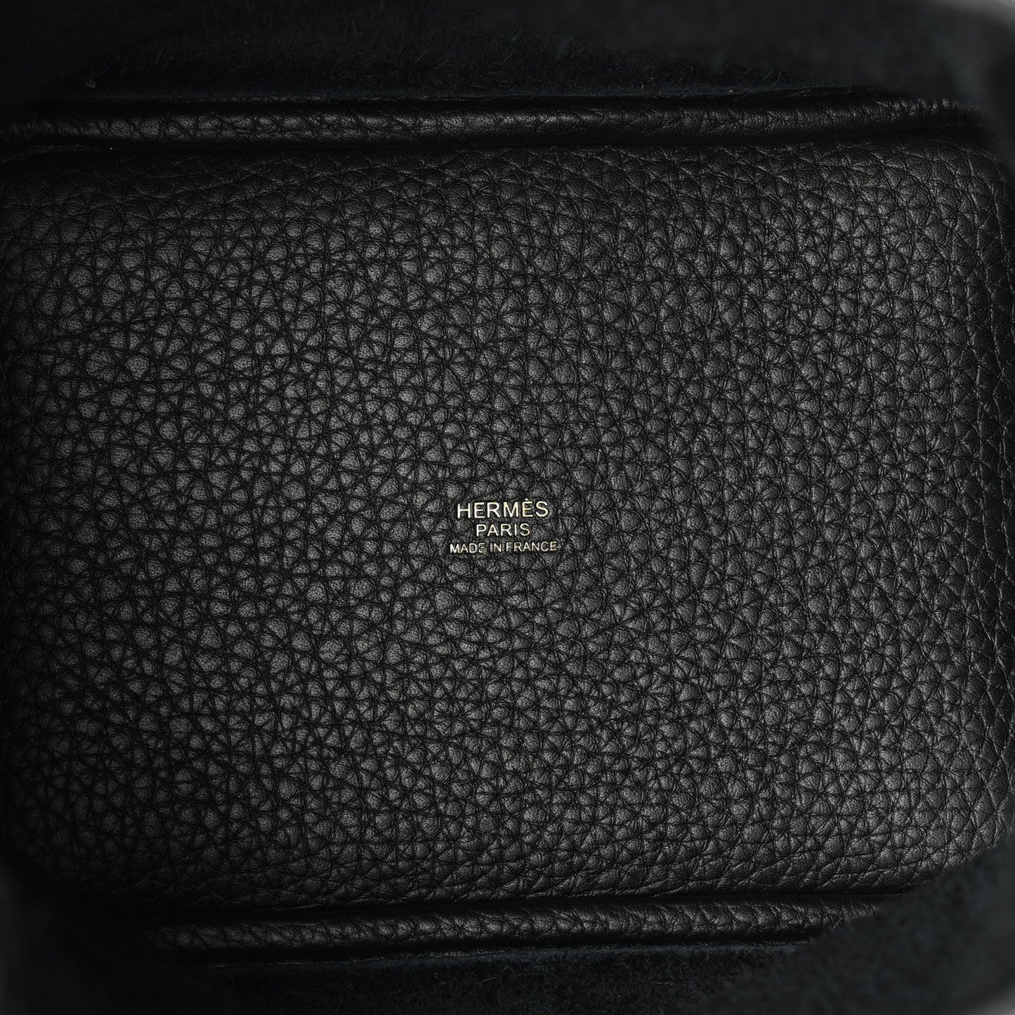 Black leather interior stamp: HERMES PARIS MADE IN FRANCE