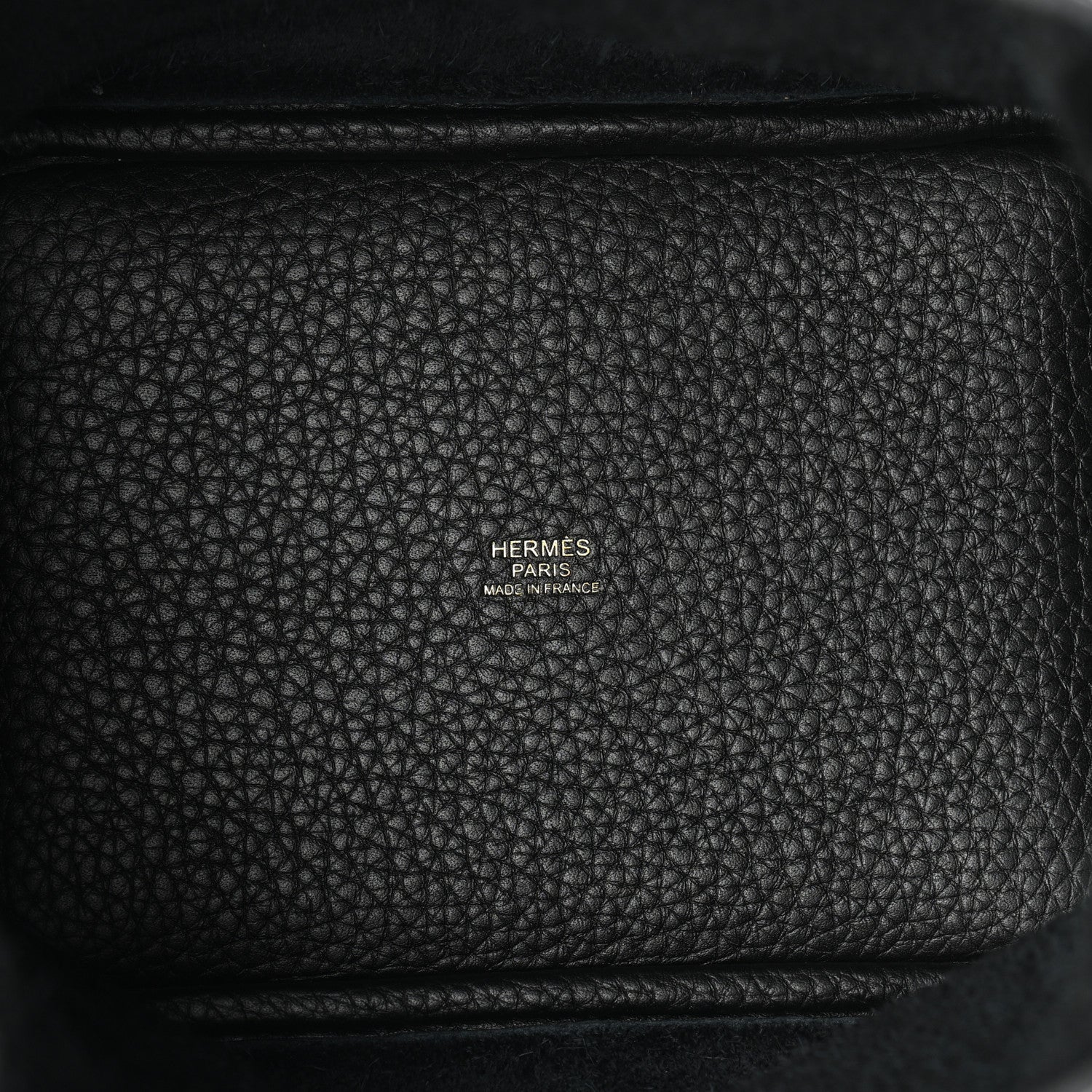Black leather interior stamp: HERMES PARIS MADE IN FRANCE