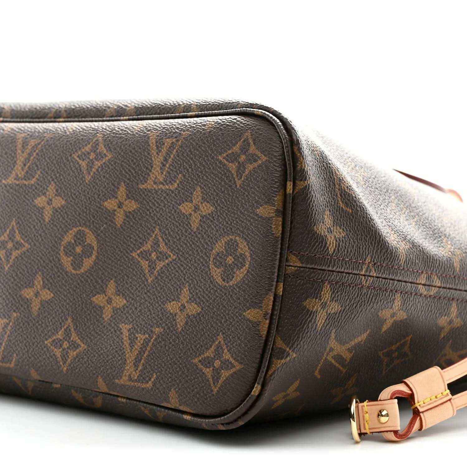Louis Vuitton monogram tote bag side strap with gold-tone buckle