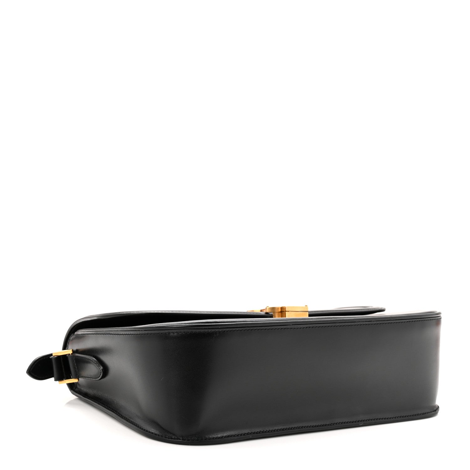Saint Laurent black leather shoulder bag base with black strap hardware