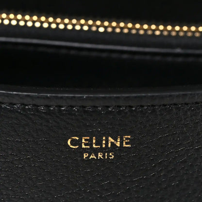 Celine Paris leather stamp on black interior lining of medium shoulder bag