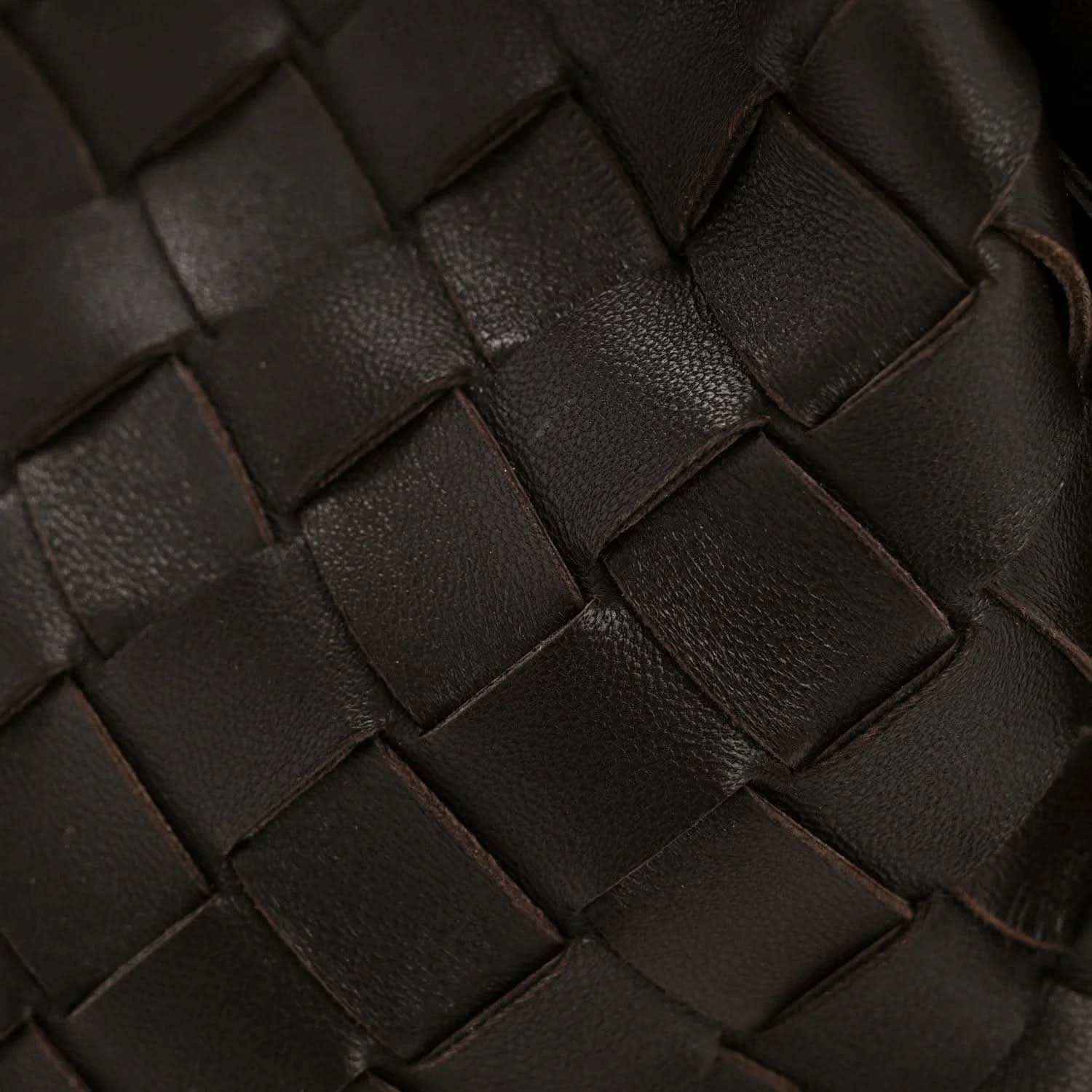 Bottega Veneta nappa intrecciato shoulder bag, dark woven pattern
