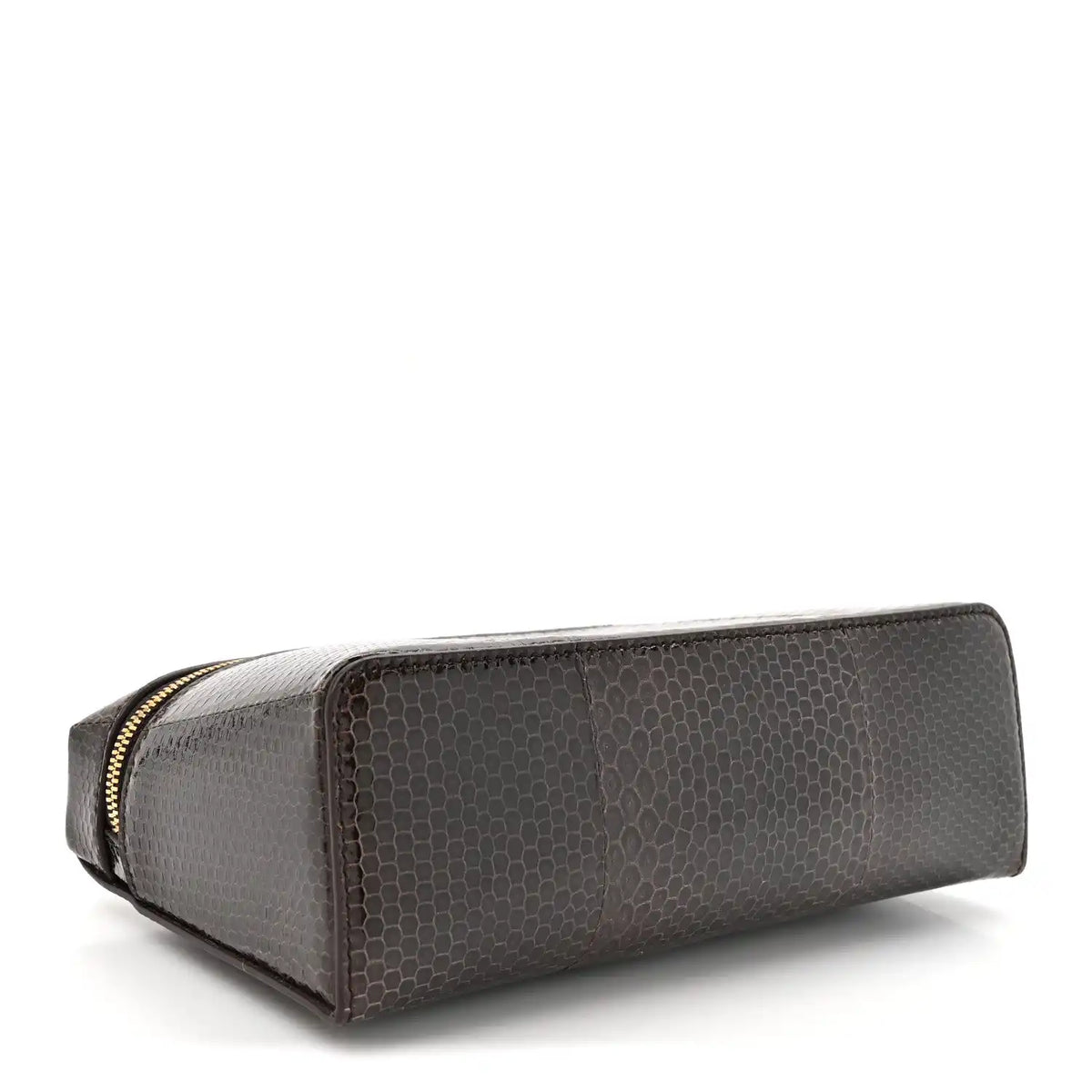 Loro Piana lizard leather extra pocket pouch, rectangular shape with gold zipper end