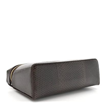 Loro Piana lizard leather extra pocket pouch, rectangular shape with gold zipper end