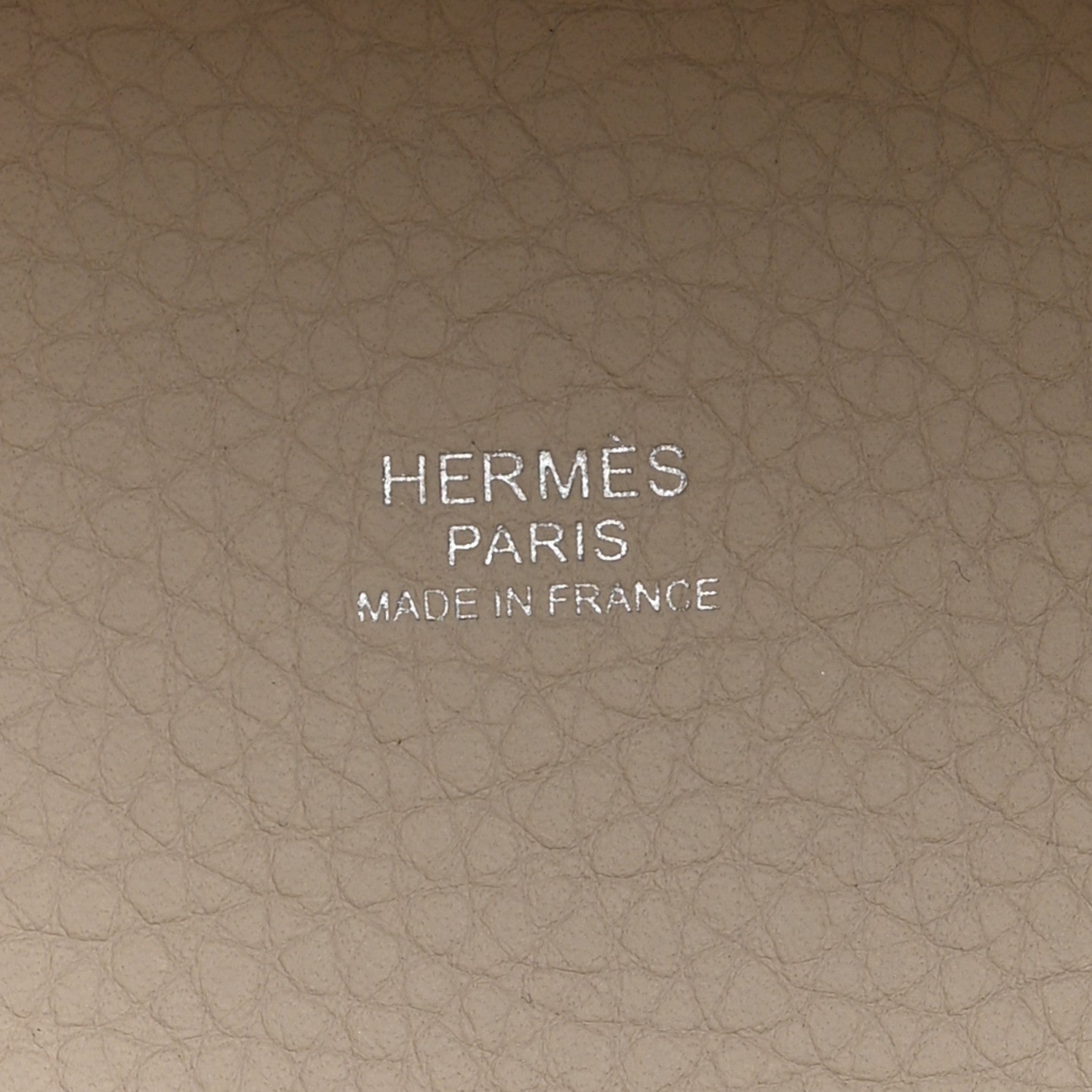 Hermès tote bag lining stamped 'Hermès Paris Made in France'