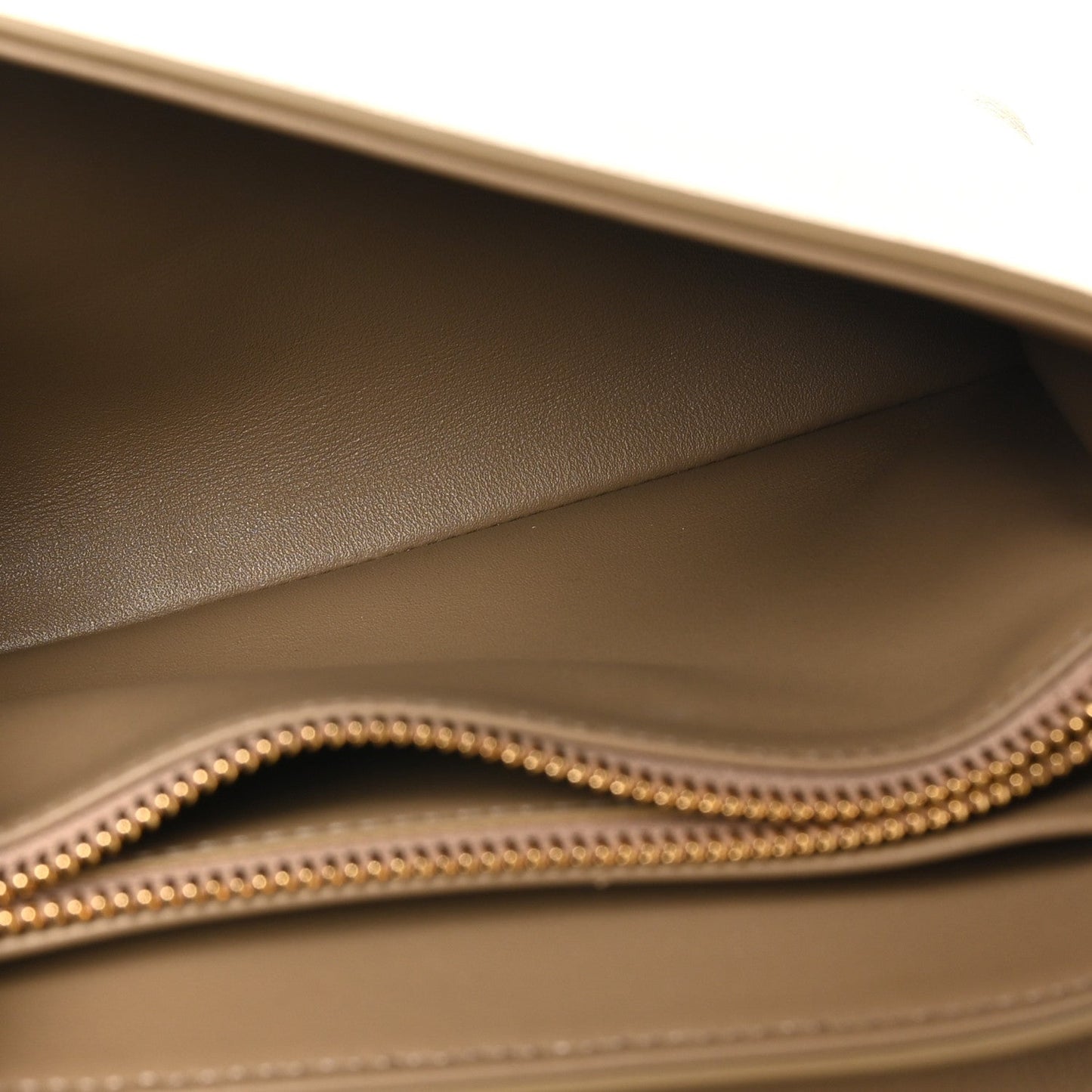 Celine Victoire medium bag interior lining with gold chain trim edge