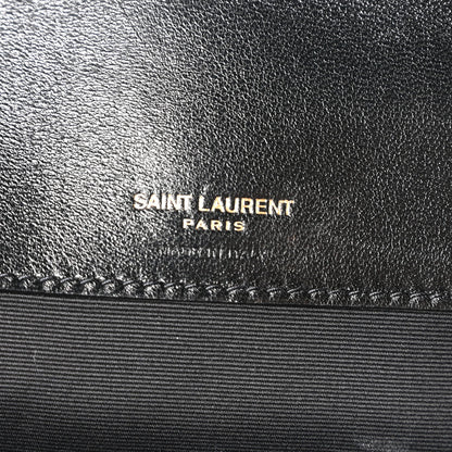 Black leather lining with Saint Laurent Paris logo text