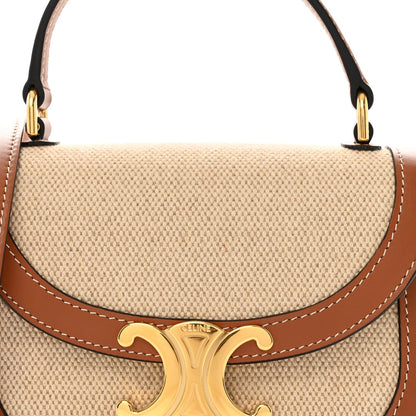 Mini Shoulder Bag Canvas Leather