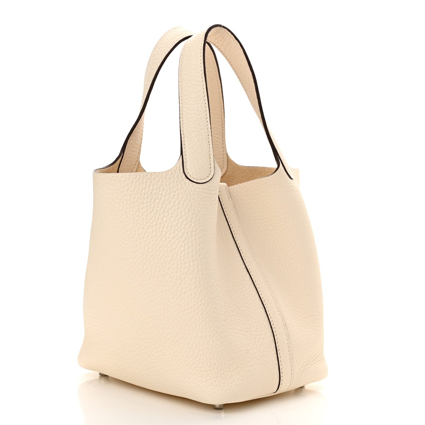 Nata leather tote handbag with top handles and structured silhouette