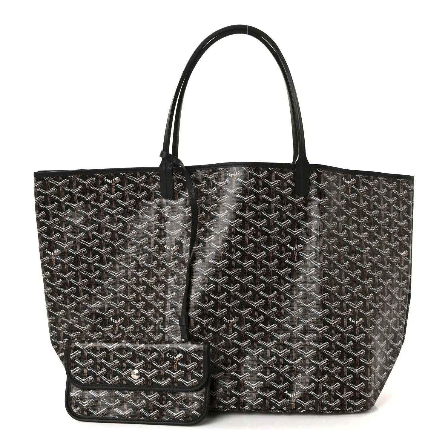 Goyardine Saint Louis GM tote bag with Goyardine pattern and attached bottom pouch