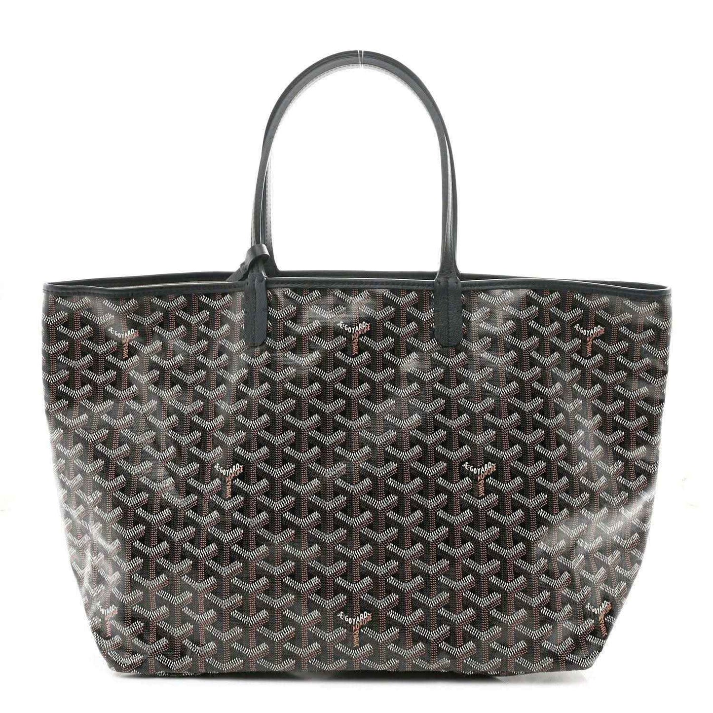 Goyard Saint Louis PM tote bag, classic black with Goyardine pattern and top handles