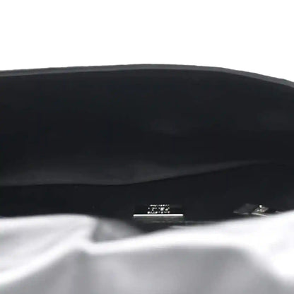 Fendi Econyl black nylon bag interior view with small logo label