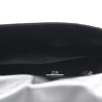 Fendi Econyl black nylon bag interior view with small logo label