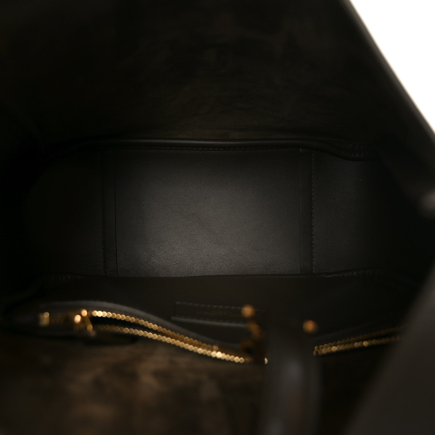 Saint Laurent Le 5 A 7 small hobo bag lining, dark leather interior with stitched seams