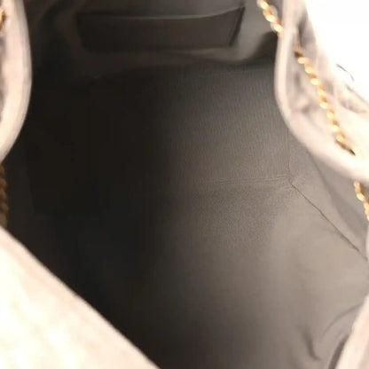 Chanel quilted suede bag interior lining, dark grey