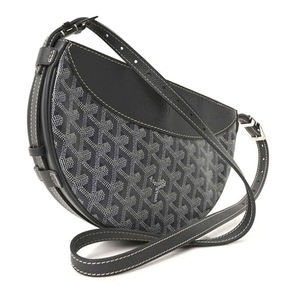 Grey Goyardine Hirondelle shoulder bag with crossbody strap and monogram canvas