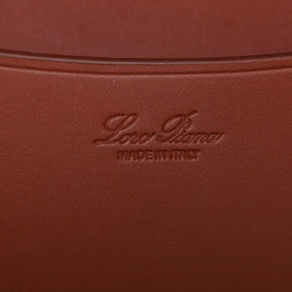 Loro Piana embossing and Made in Italy on dark brown calfskin