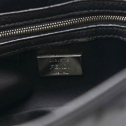 Fendi Econyl black nylon bag with metal Fendi logo plate on inner pocket