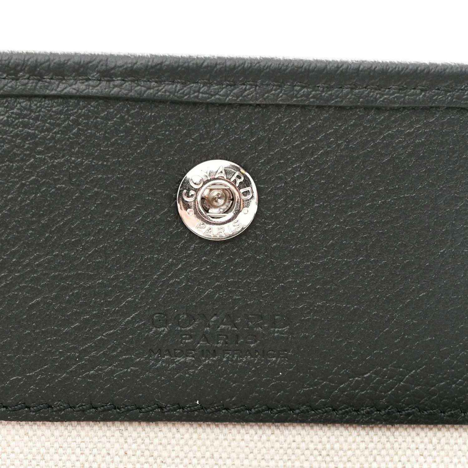 Goyard Saint Louis PM tote bag corner with snap button, classic black