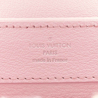 Louis Vuitton Paris logo on pale pink leather panel, made in France