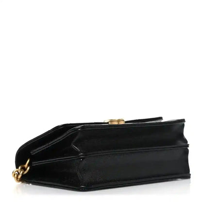Chanel caviar quilted mini wallet on chain, black with gold top hardware