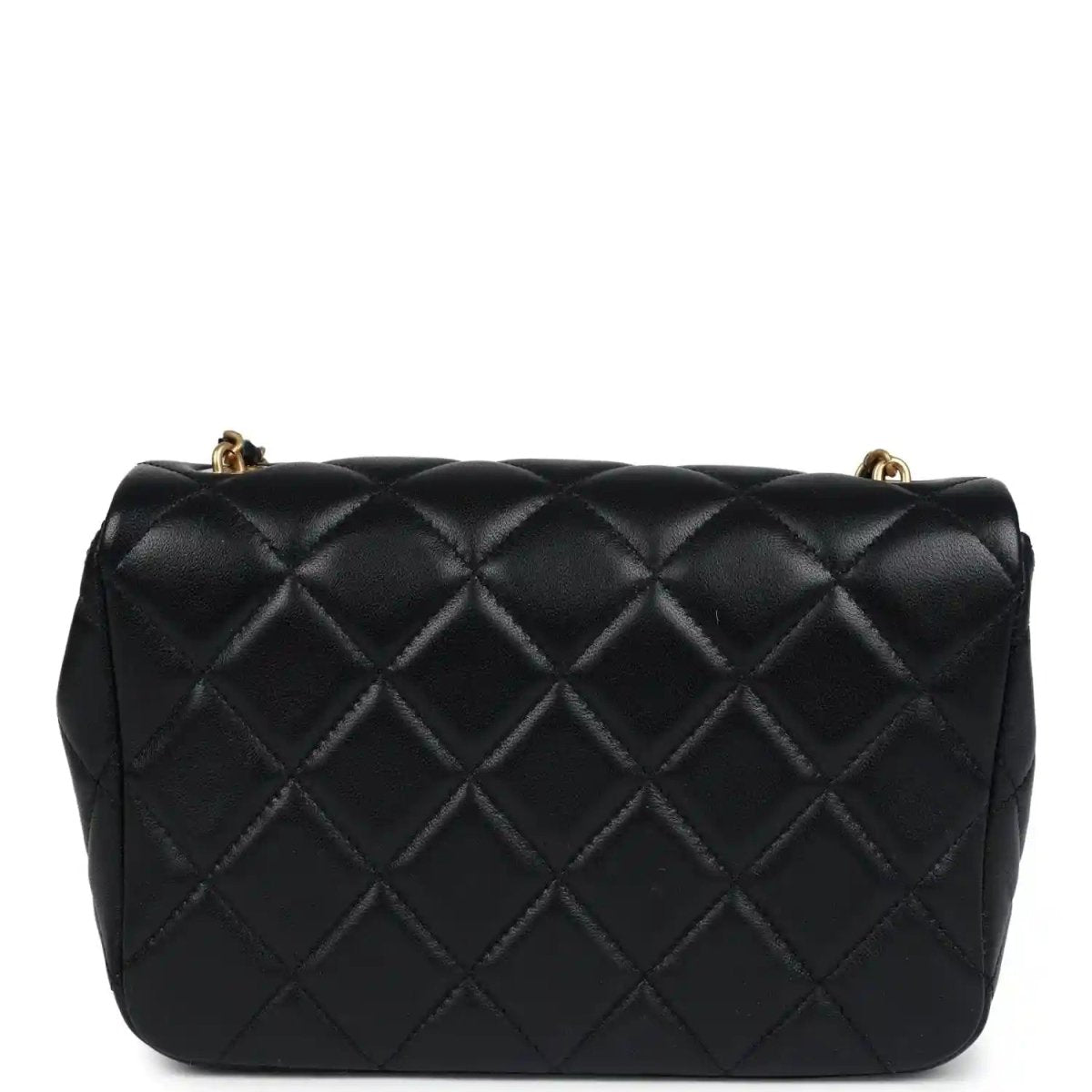 CHANEL ブラックレザー バッグ Chanel Mini Pearly Chain Flap Bag in Black Lambskin Leather – NEESTRA