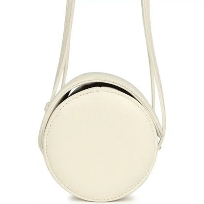 Chanel preppy bowling bag, white shiny caviar leather, rounded end with handle