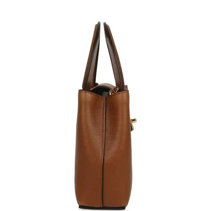 Chanel Small Kelly shopper bag in camel caviar leather, side view with twin handles