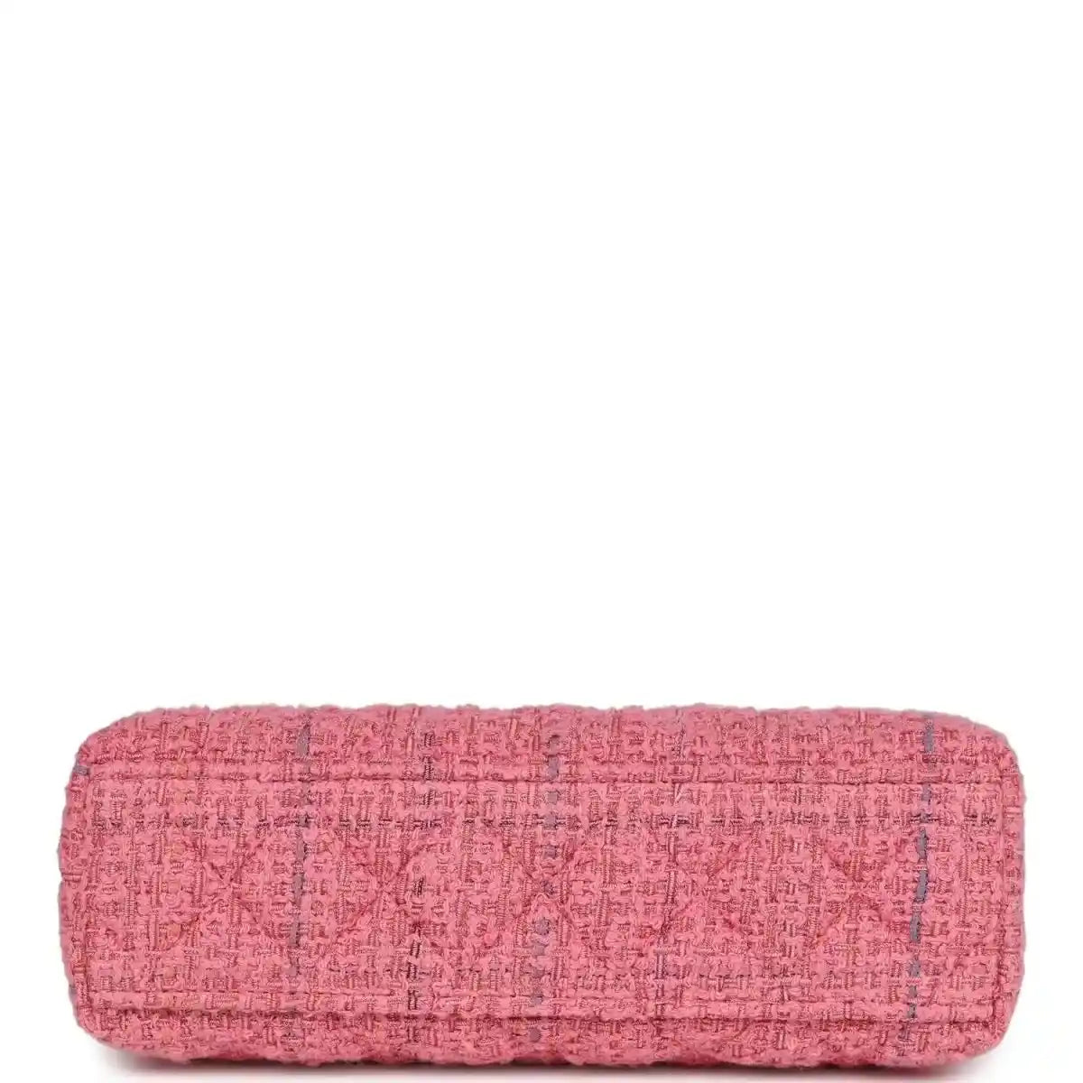 Pink tweed small shopper bag base with rounded silhouette