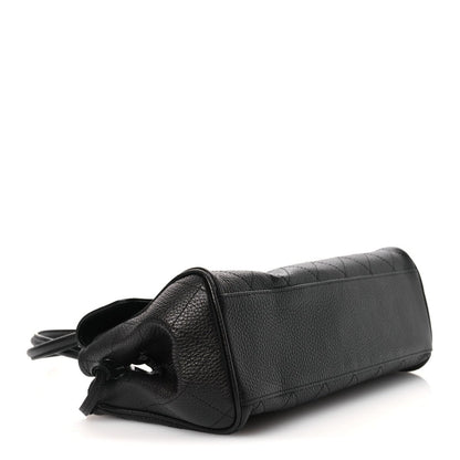 Chanel black small shopping bag with structured base and side pocket detail