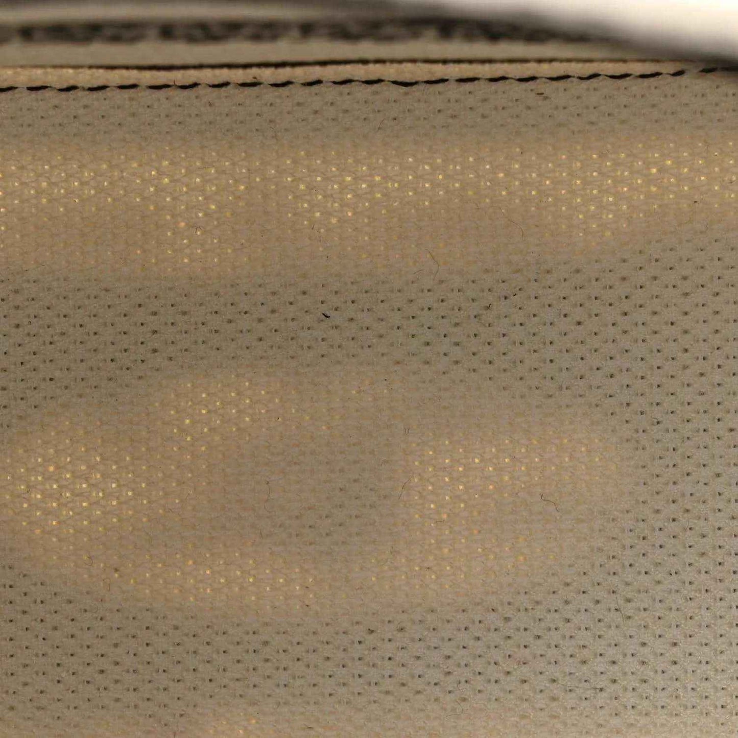 Christian Dior handbag lining texture close-up, tan woven fabric detail