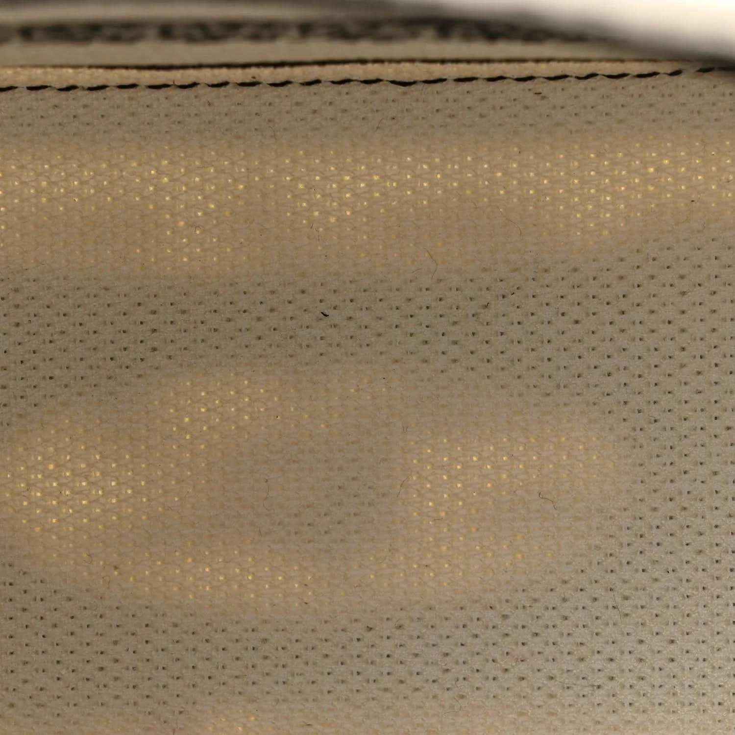 Christian Dior handbag lining texture close-up, tan woven fabric detail