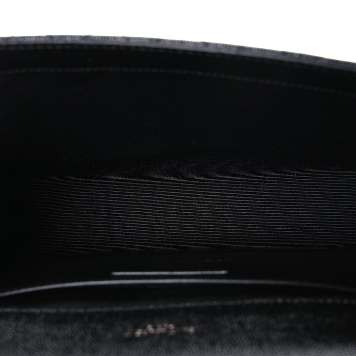 Saint Laurent black satchel interior pocket with smooth lining and stitched edges