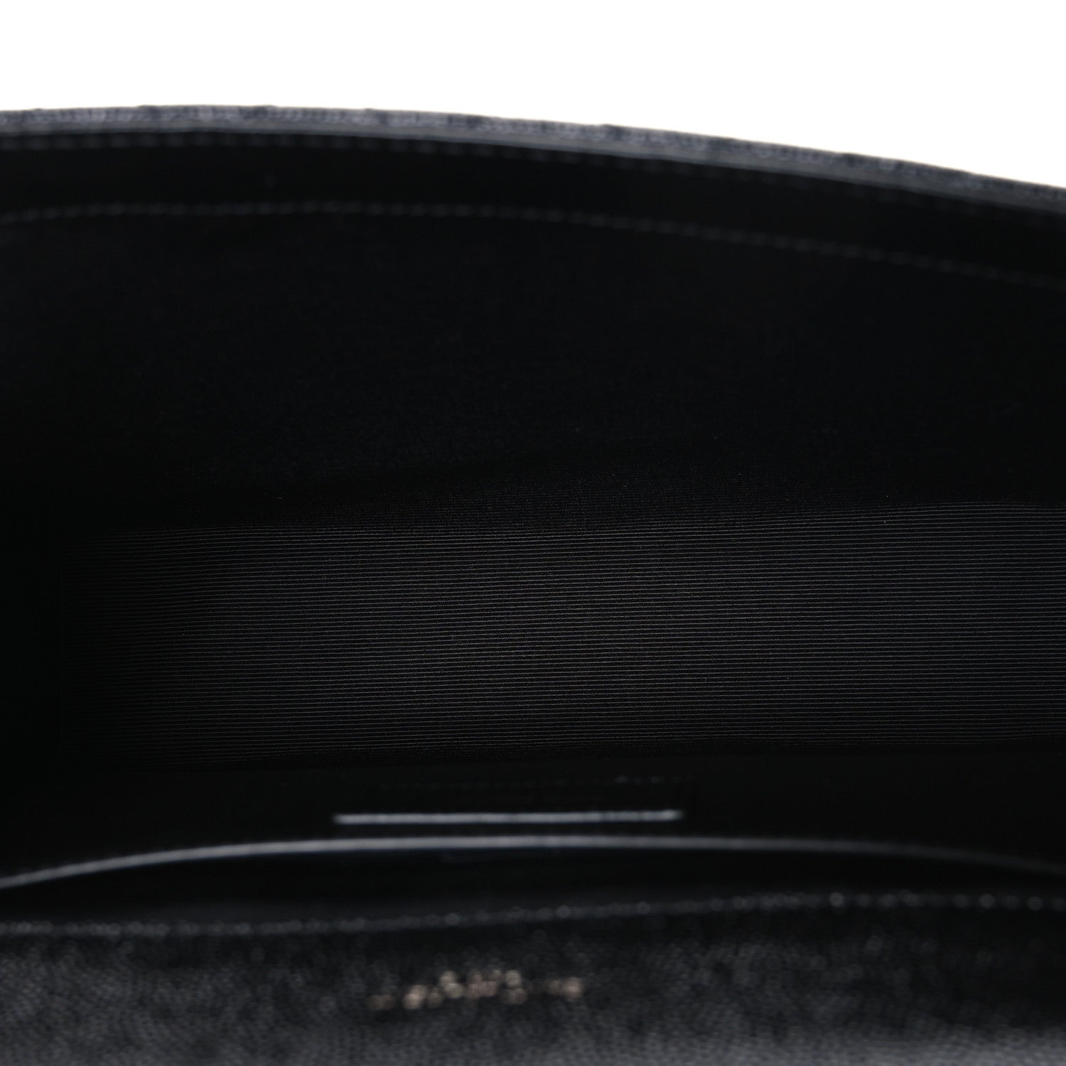 Saint Laurent black satchel interior pocket with smooth lining and stitched edges