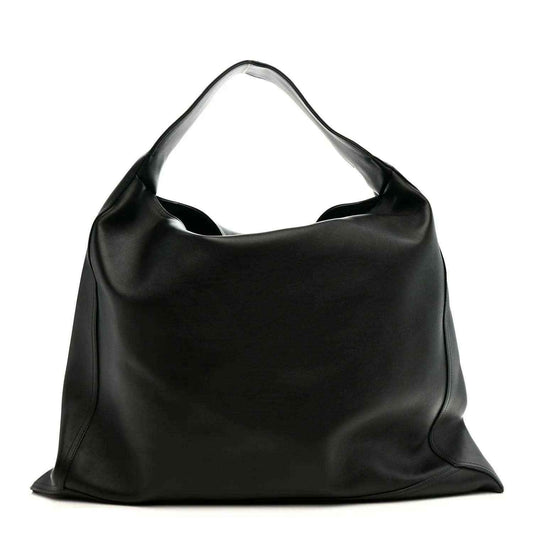 Bottega Veneta Large Hop bag, silky black calfskin with open top slouch