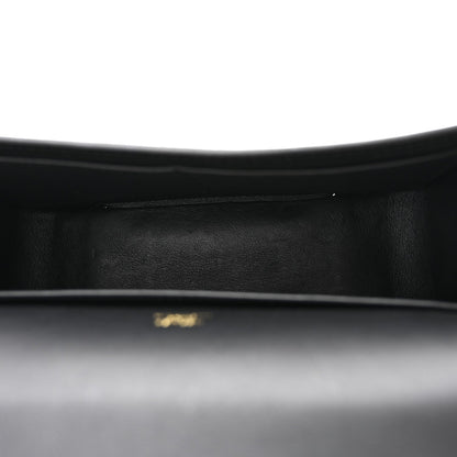 HERMES black leather crossbody bag interior edge with smooth lining