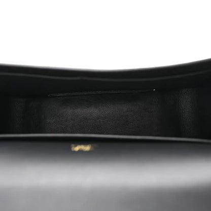HERMES black leather crossbody bag interior edge with smooth lining